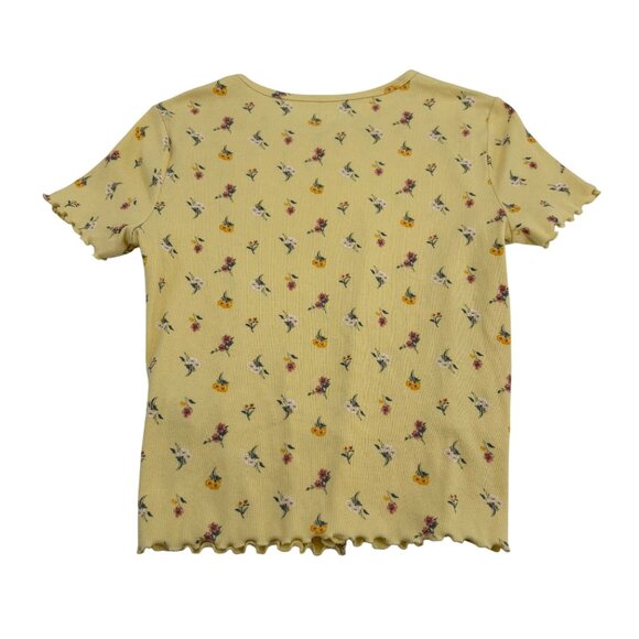 Hollister Must-Have Collection Yellow Floral T-Shirt Medium Short Sleeve - Picture 4 of 4